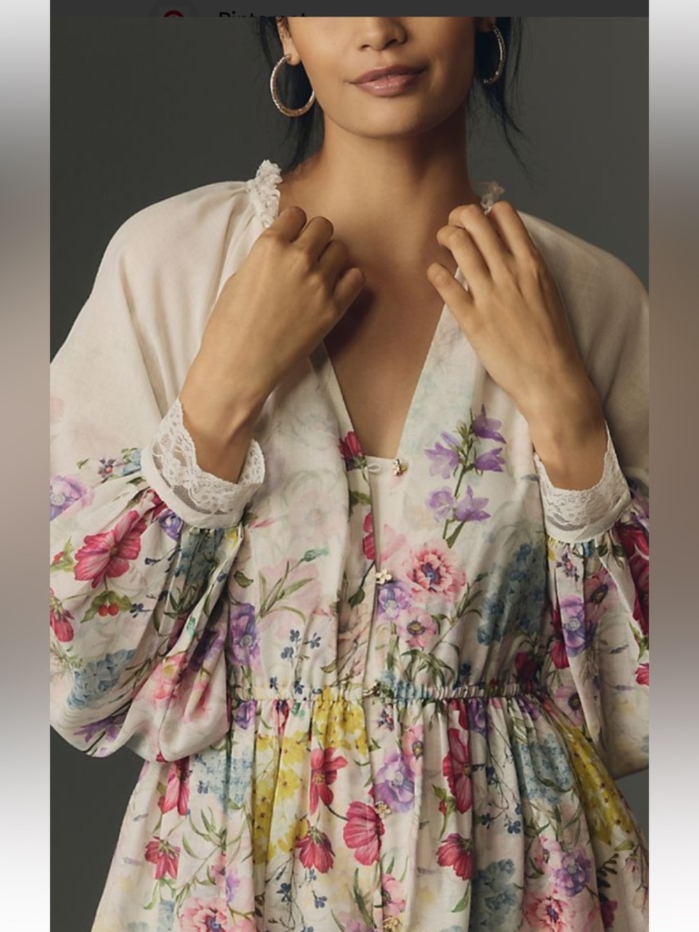 NWT retail $168 size L #LetMeBe V-neck A-line floral print mini dress.